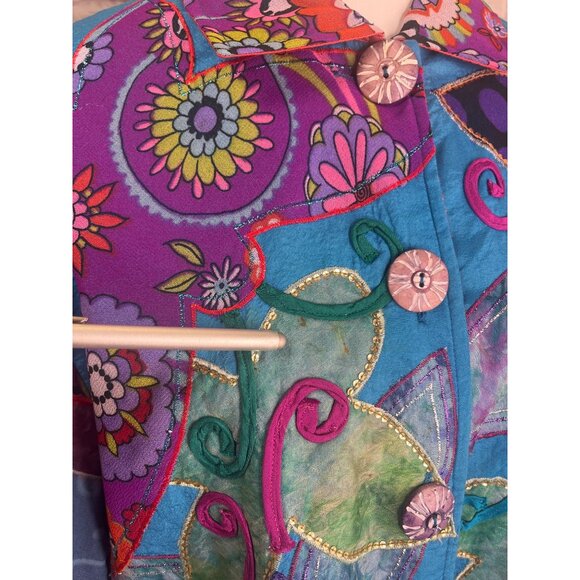 Daniel K Vintage Art Deco Funky Jacket 80s 90s Designer Ladies Size XL - Picture 9 of 10